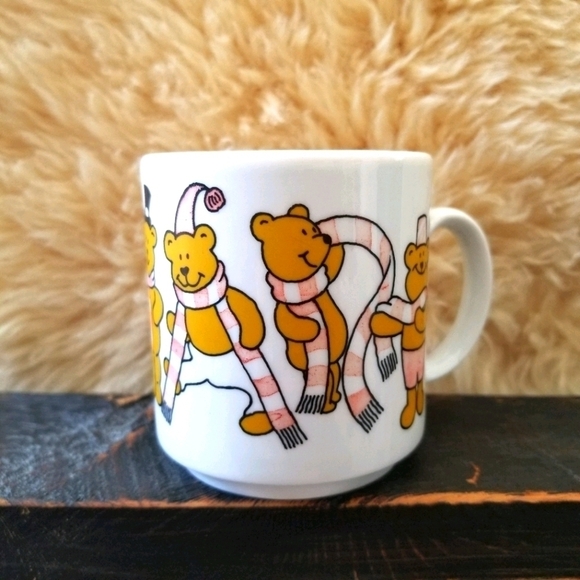 CUTE Child Size VINTAGE Teddy Bear Tea Mug Cup - Picture 2 of 7